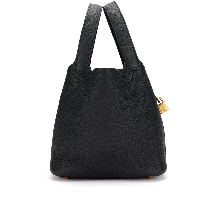 Hermès Black Clemence Picotin Lock 22 Gold Hardware - Image 3